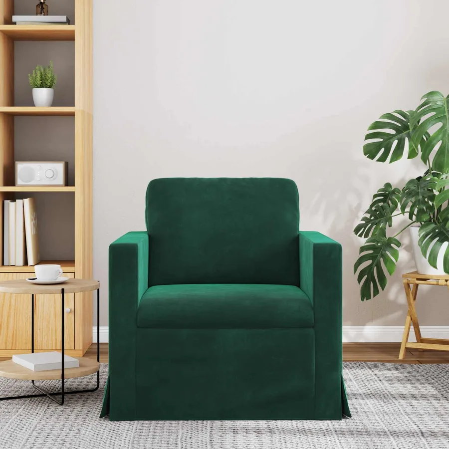 Canapé Vert foncé 78 x 78 x 80 cm Velours - 3