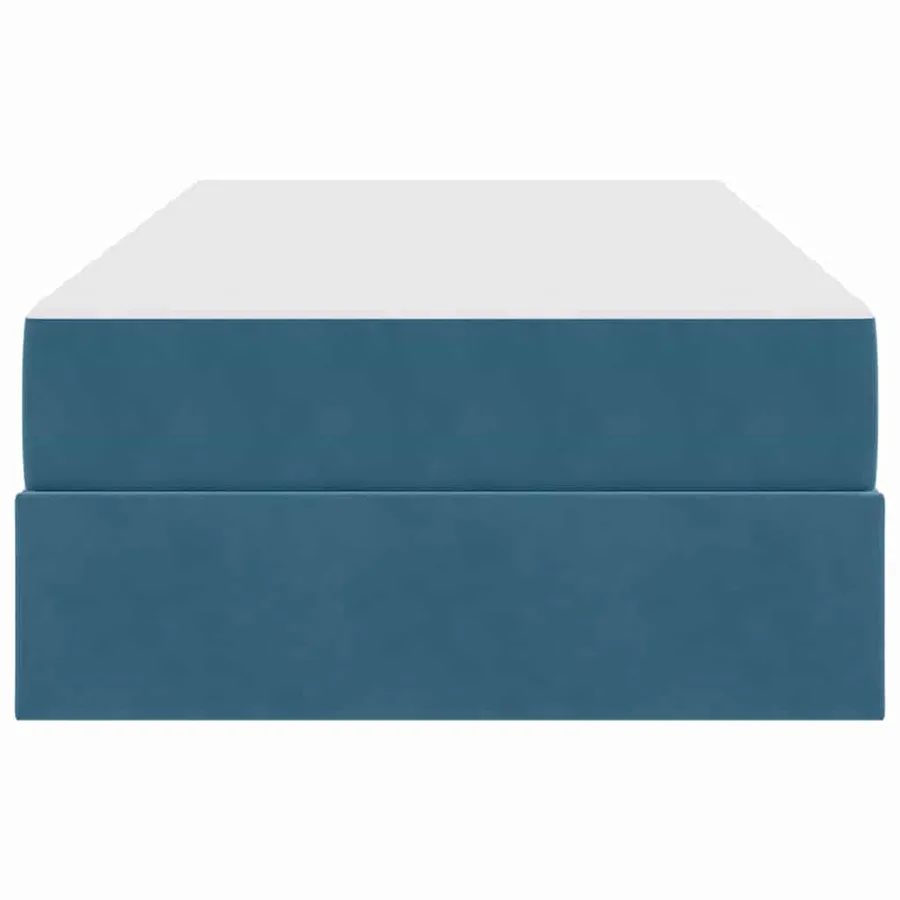 Lit avec rangement et matelas Bleu foncé 90 x 190 cm Velours - 7