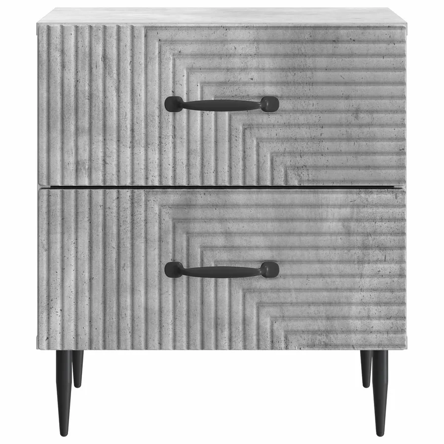 Cabinet de chevet 2 pcs Gris béton 43 x 34,5 x 47,5 cm - 7