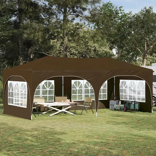 Tente de fête pop-up 575 x 288 x 245 cm Taupe Tissu Oxford