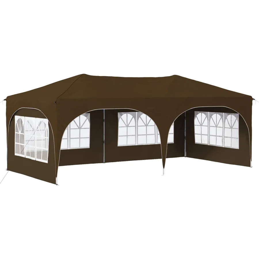 Tente de fête pop-up 575 x 288 x 245 cm Taupe Tissu Oxford - 2
