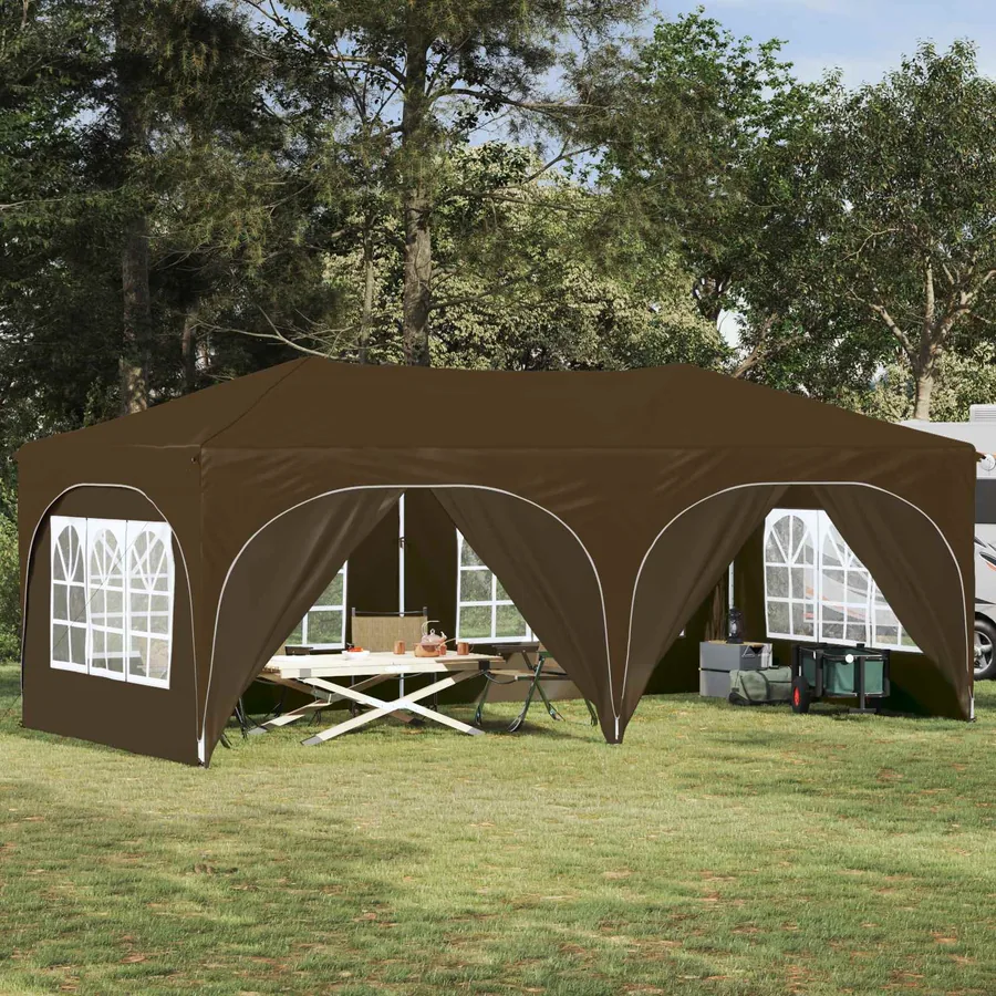 Tente de fête pop-up 575 x 288 x 245 cm Taupe Tissu Oxford