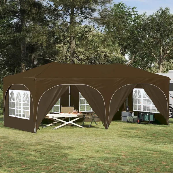 Tente de fête pop-up 575 x 288 x 245 cm Taupe Tissu Oxford