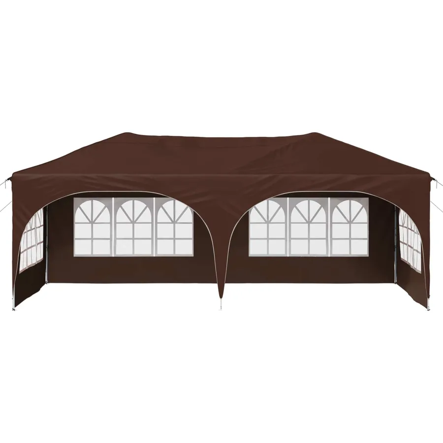 Tente de fête pop-up 575 x 288 x 245 cm Marron Tissu Oxford - 5