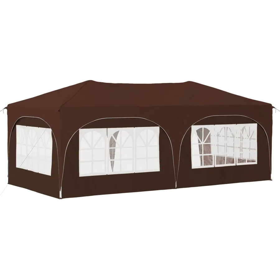 Tente de fête pop-up 575 x 288 x 245 cm Marron Tissu Oxford - 7