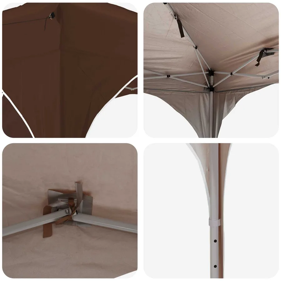 Tente de fête pop-up 575 x 288 x 245 cm Marron Tissu Oxford - 8