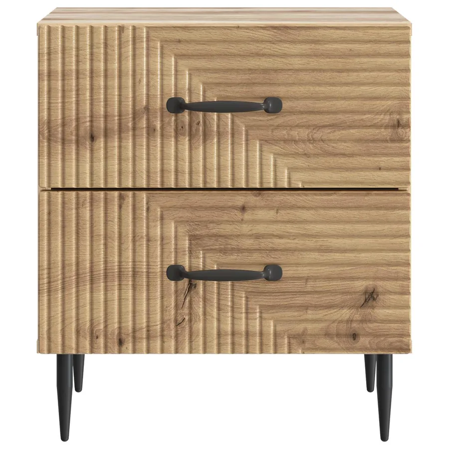 Cabinet de chevet 2 pc Chêne artisanal 43 x 34,5 x 47,5 cm - 7