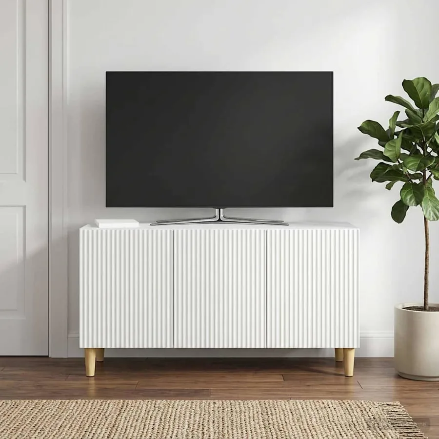Meuble TV Blanc 99 x 34,5 x 50 cm Bois d'ingénierie