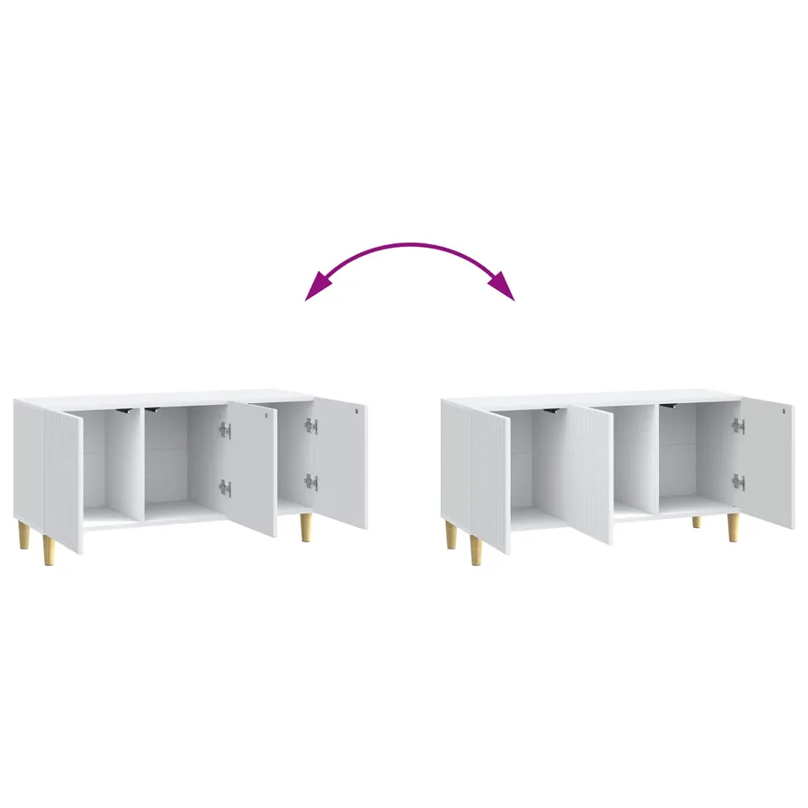 Meuble TV Blanc 99 x 34,5 x 50 cm Bois d'ingénierie - 11