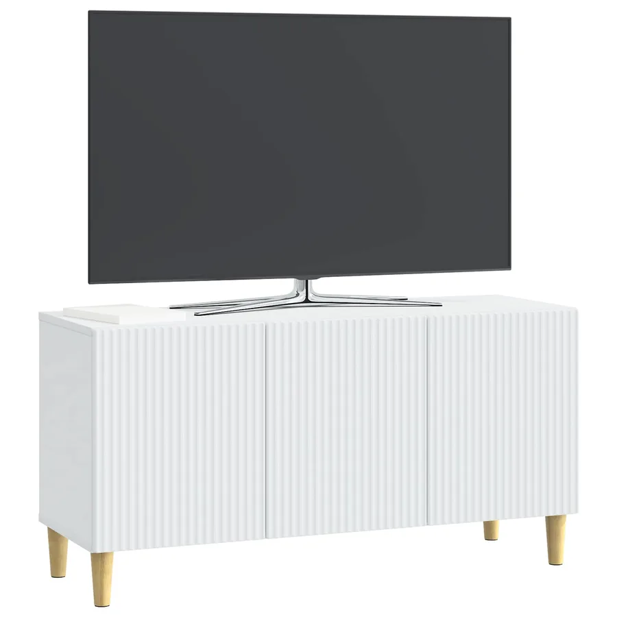 Meuble TV Blanc 99 x 34,5 x 50 cm Bois d'ingénierie - 3