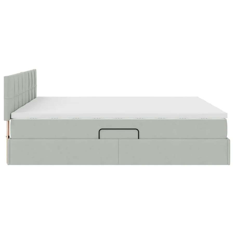 Lit de Rangement avec matelas Gris clair 100 x 200 cm - 11