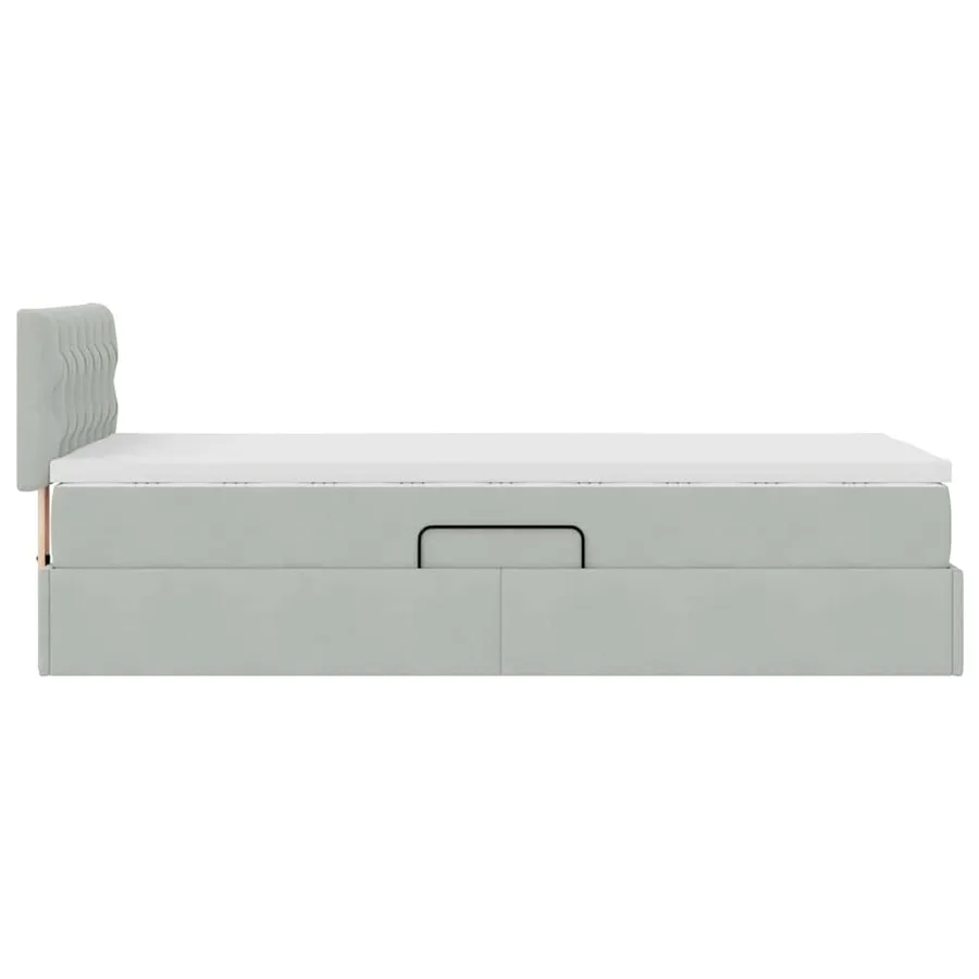 Lit de rangement LED avec matelas Gris clair 100 x 200 cm - 11