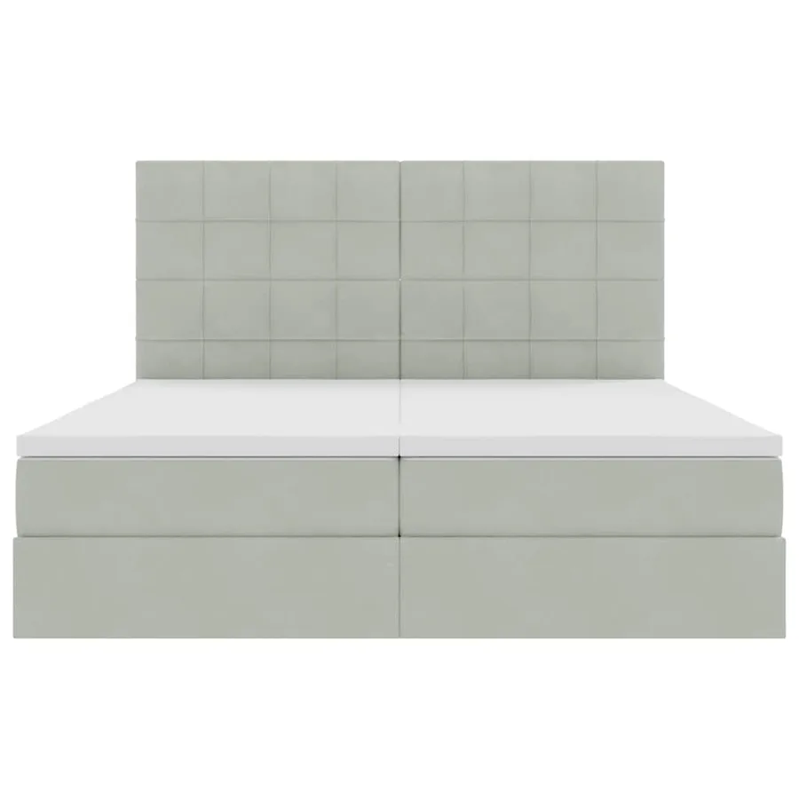 Lit de rangement LED avec matelas Gris clair 200 x 200 cm - 11
