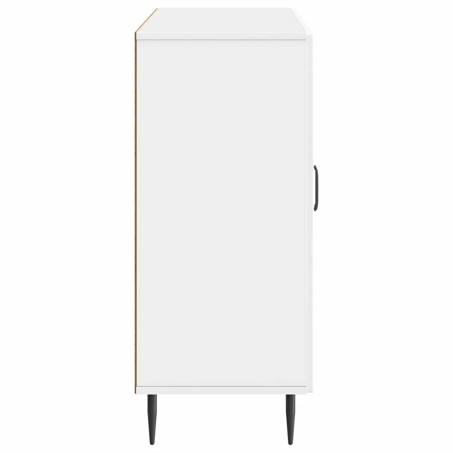 Buffet Blanc brillant 89 x 34,5 x 80 cm Bois d'ingénierie - 7