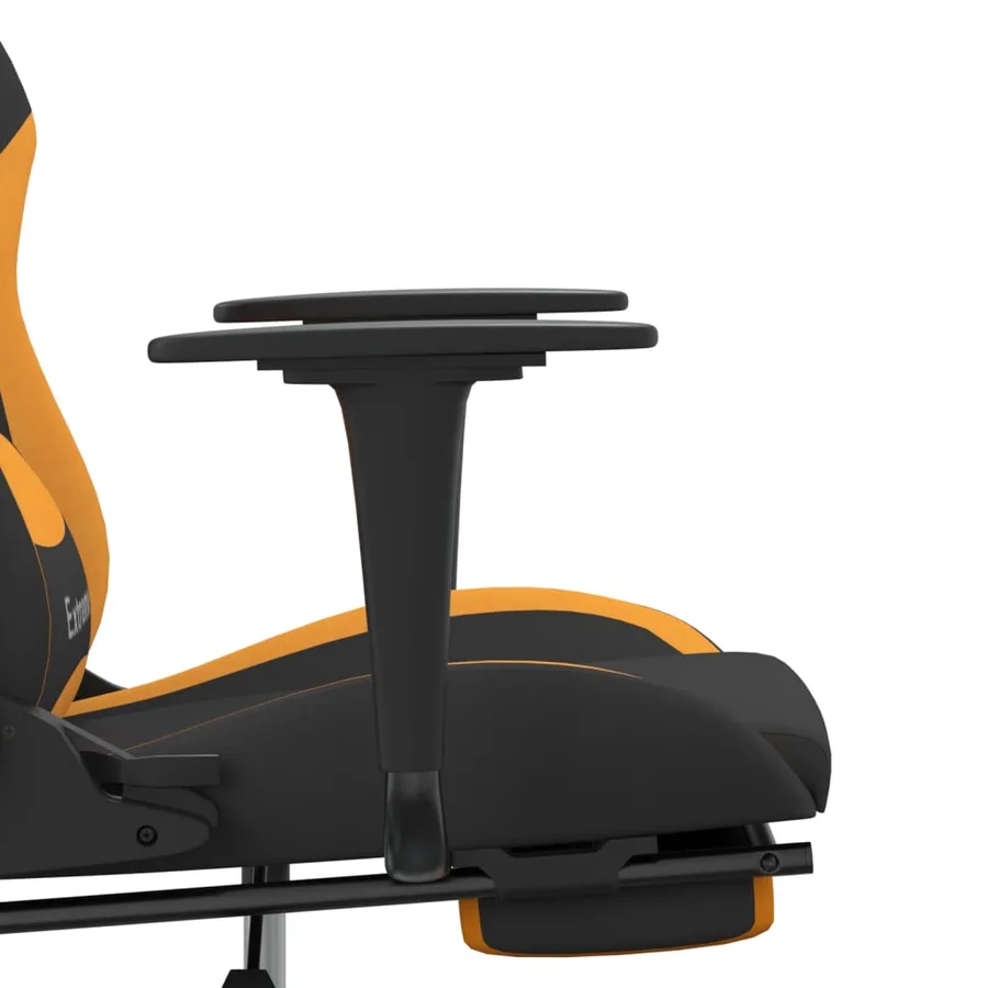 Chaise de jeu de massage avec repose-pied Noir et orange Tissu - 10