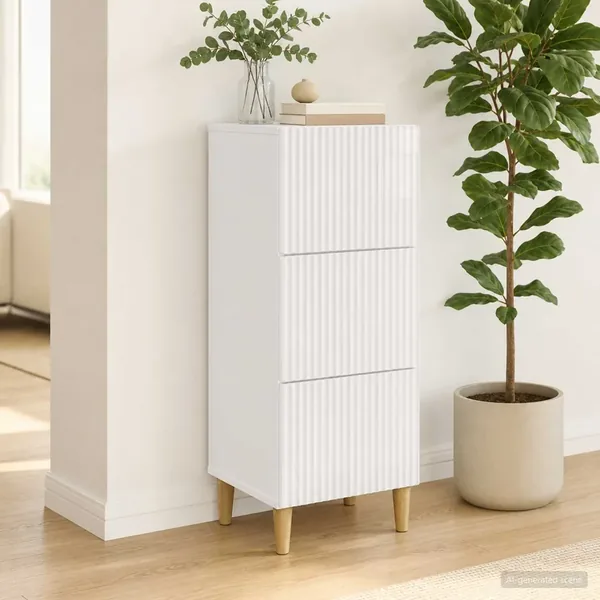 Armoire à tiroirs Blanc brillant 33 x 34,5 x 90 cm