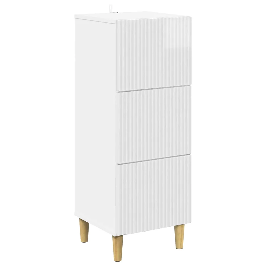 Armoire à tiroirs Blanc brillant 33 x 34,5 x 90 cm - 2