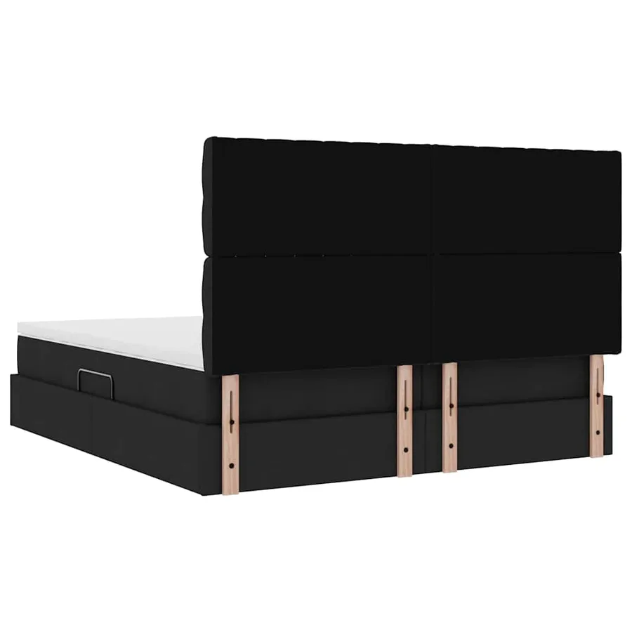 Lit de rangement LED avec matelas Noir 180 x 200 cm Tissu - 13