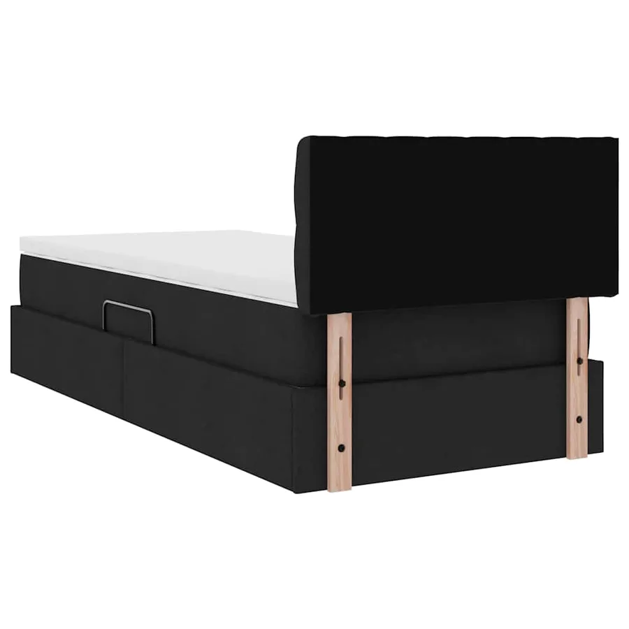 Lit de rangement LED avec matelas Noir 90 x 200 cm Tissu - 12