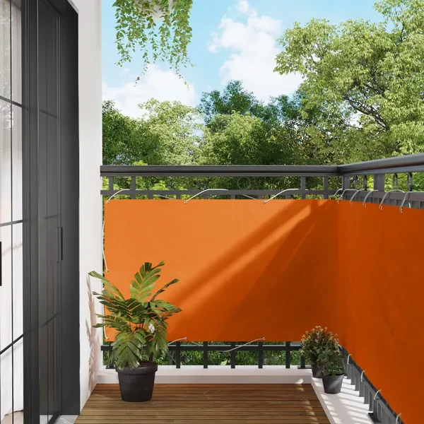Écran de balcon Orange 100 x 700 cm Tissu Oxford