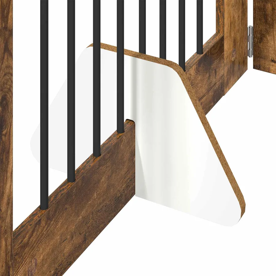 Porte de chien pliable avec supports 4 pcs Chêne fumé 321 cm - 5