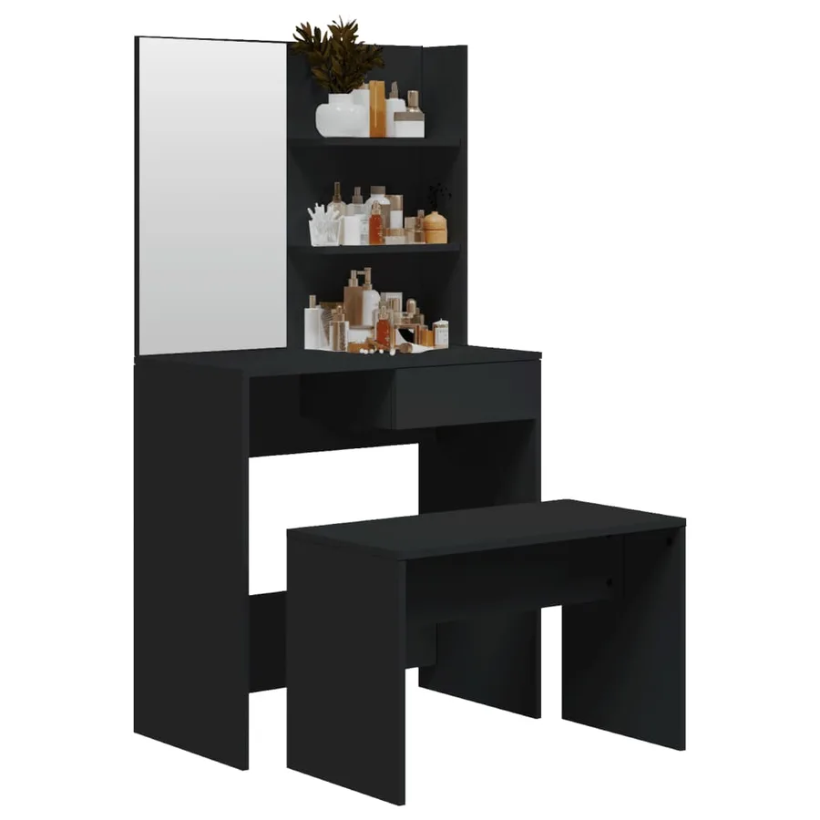 Ensemble de coiffeuse noir 74,5x40x141 cm - 3