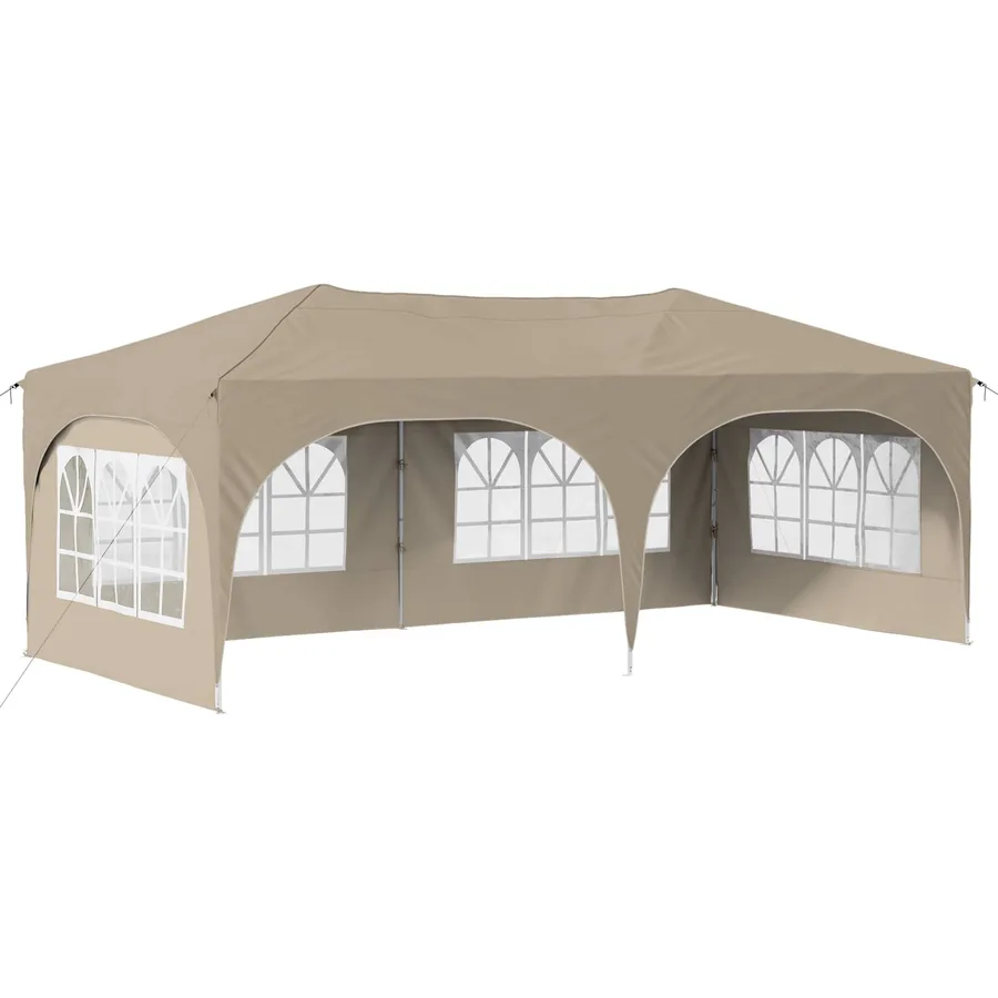 Tente de fête pop-up 575 x 288 x 245 cm Crème Tissu Oxford - 2