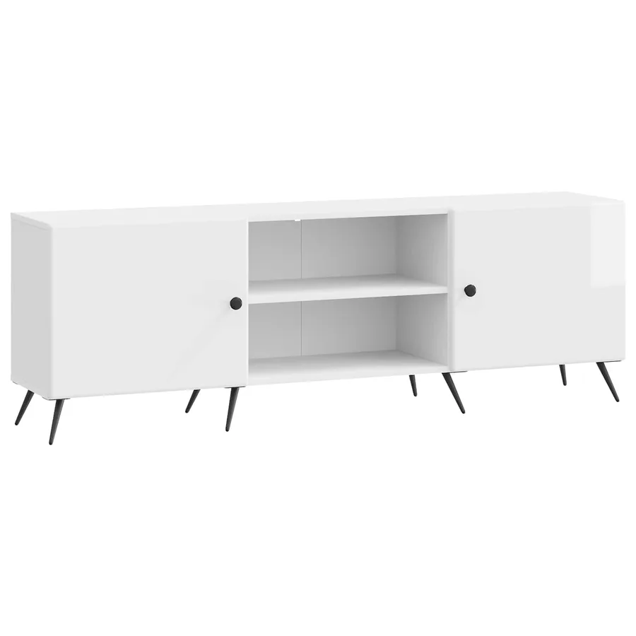 Meuble TV Blanc brillant 150 x 31 x 50 cm Bois d'ingénierie - 2