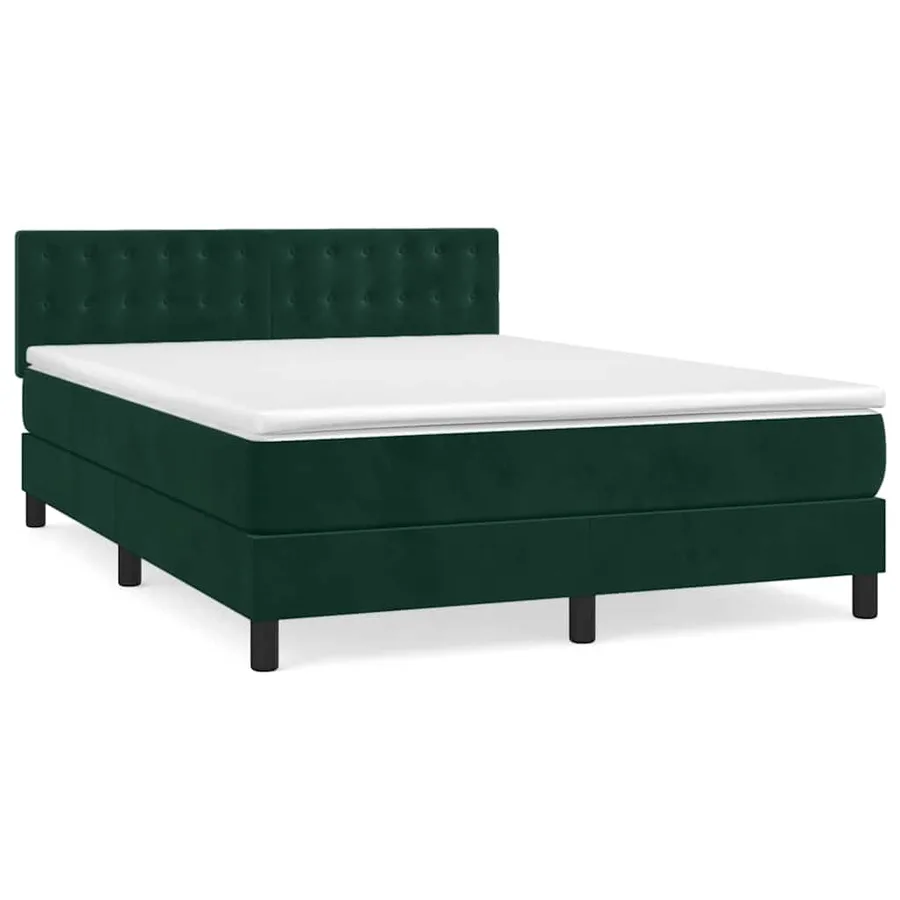 Sommier à lattes de lit et matelas Vert foncé 140x200cm Velours - 2