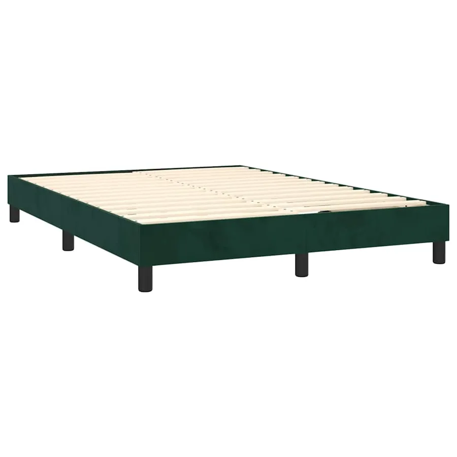 Sommier à lattes de lit et matelas Vert foncé 140x200cm Velours - 4