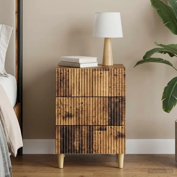 Cabinet de chevet avec tiroir Bois ancien 43 x 41 x 66,5 cm