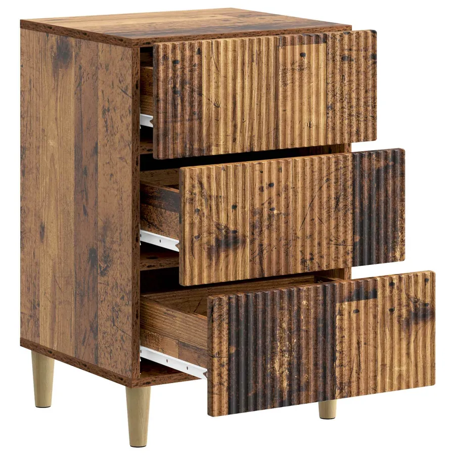 Cabinet de chevet avec tiroir Bois ancien 43 x 41 x 66,5 cm - 4