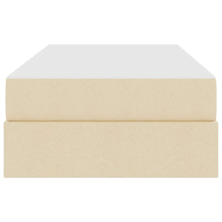Lit avec rangement et matelas Crème 100 x 200 cm Polyester - 7