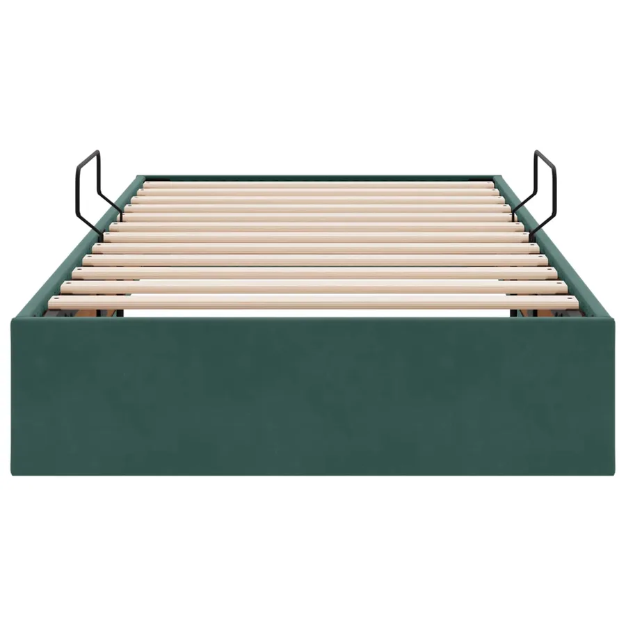 Cadre de lit ottoman Vert foncé 90 x 190 cm Velours - 7