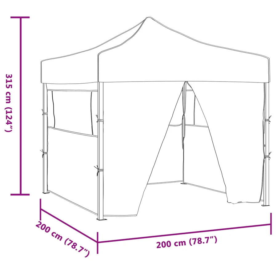Tente de fête Crème 200 x 200 x 315 cm Tissu Oxford - 12