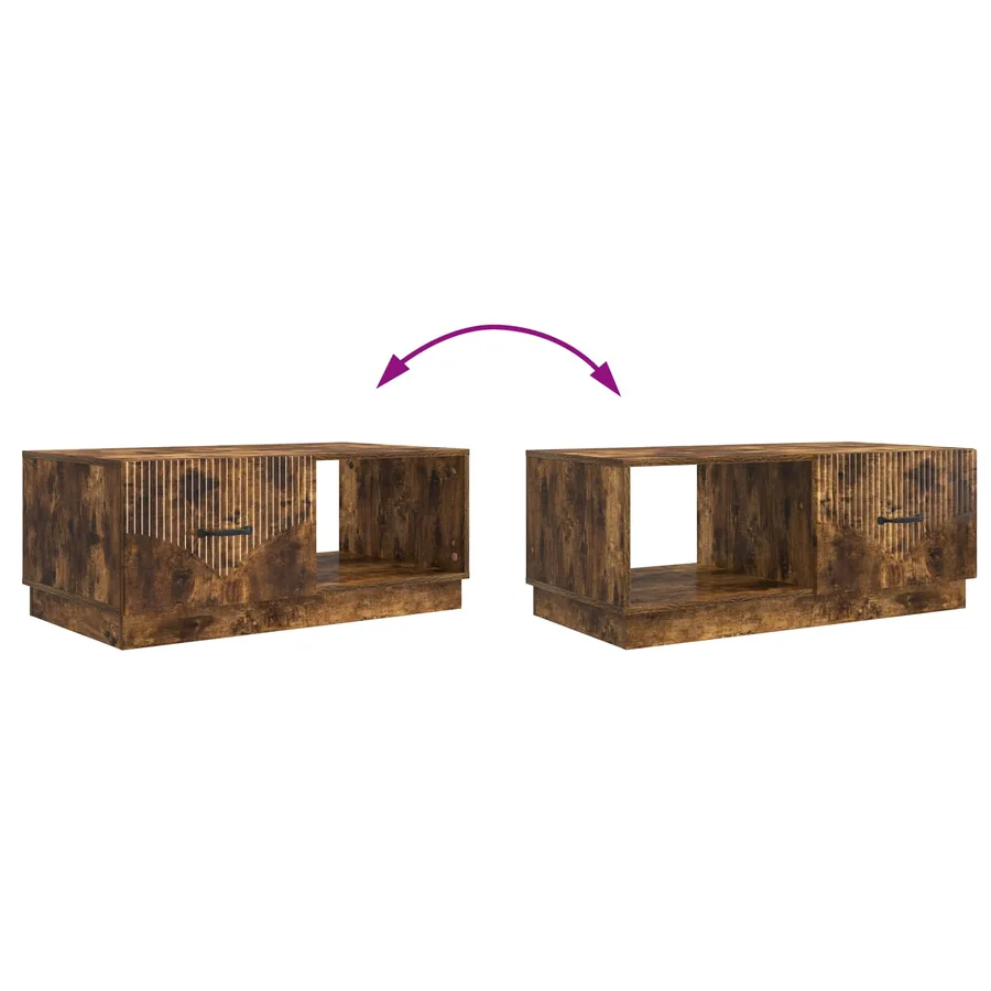 Table basse Chêne fumé 90 x 50 x 37 cm Bois d'ingénierie - 10