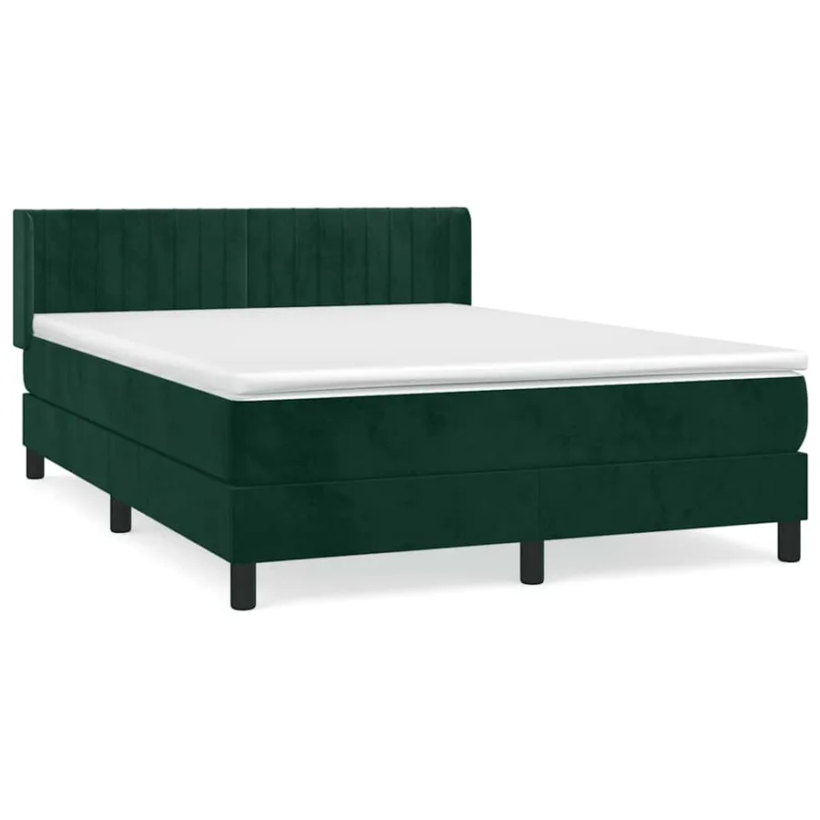 Sommier à lattes de lit et matelas Vert foncé 140x200cm Velours - 2