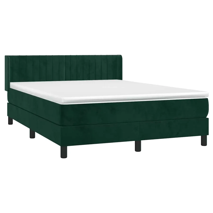 Sommier à lattes de lit et matelas Vert foncé 140x200cm Velours - 3