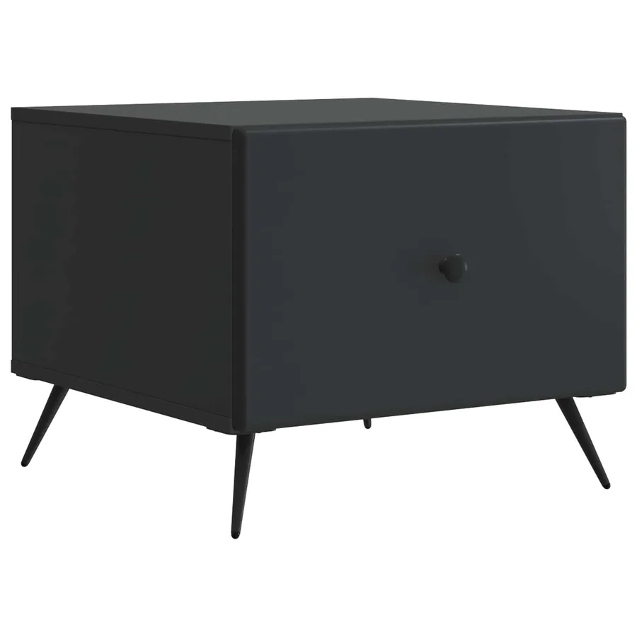 Table basse avec tiroir Noir 49 x 50 x 40 cm Bois d'ingénierie - 2