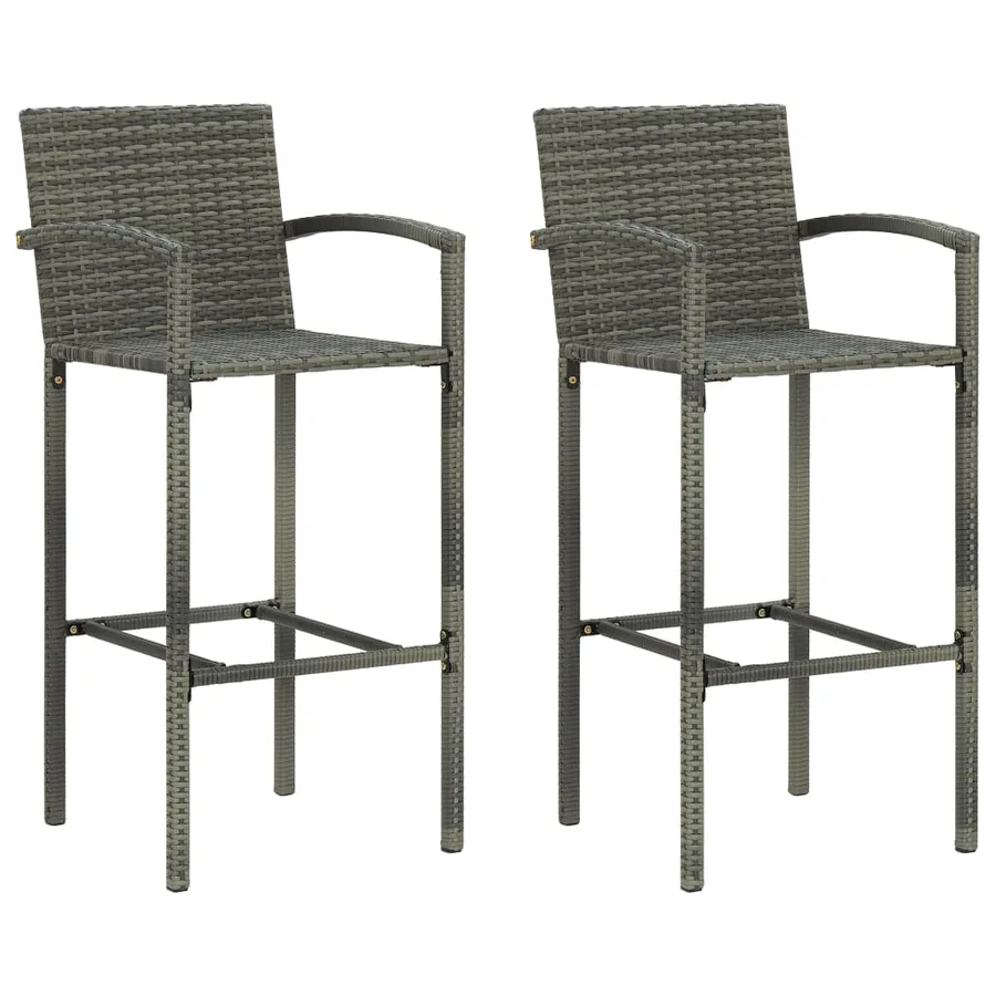 Ensemble de bar de jardin 3 pcs Gris - 5
