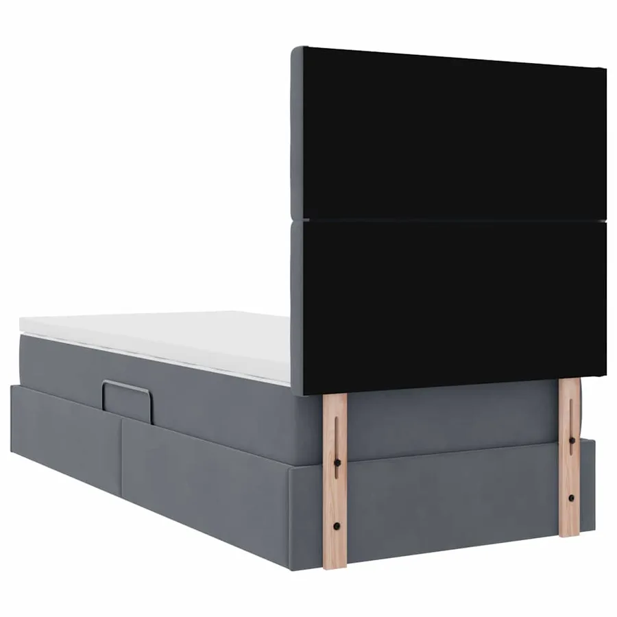 Lit de rangement LED avec matelas Gris foncé 90 x 200 cm - 12
