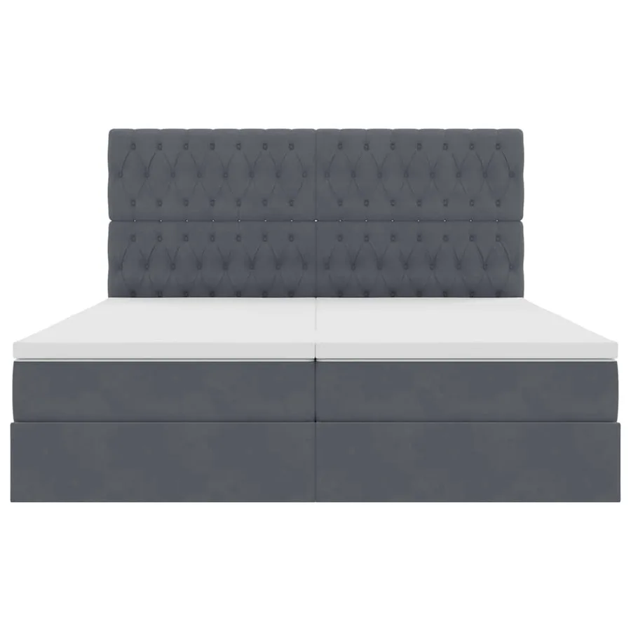 Lit de rangement LED avec matelas Gris foncé 200 x 200 cm - 11