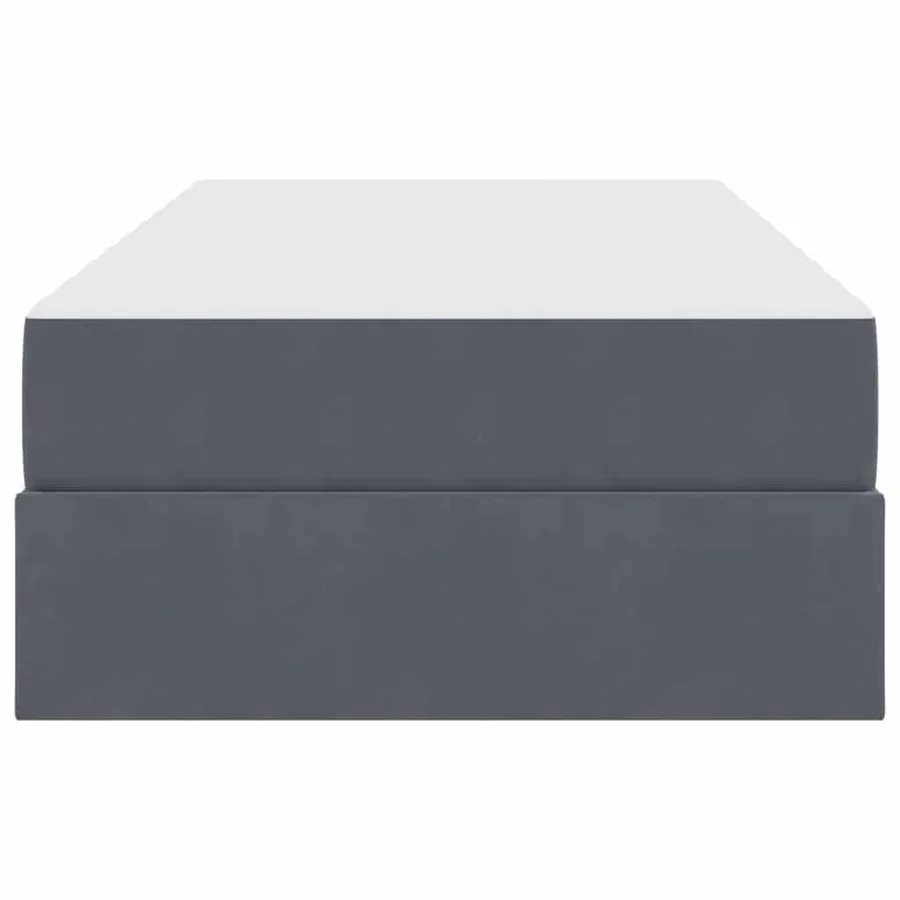 Lit avec rangement et matelas Gris foncé 100 x 200 cm Velours - 7