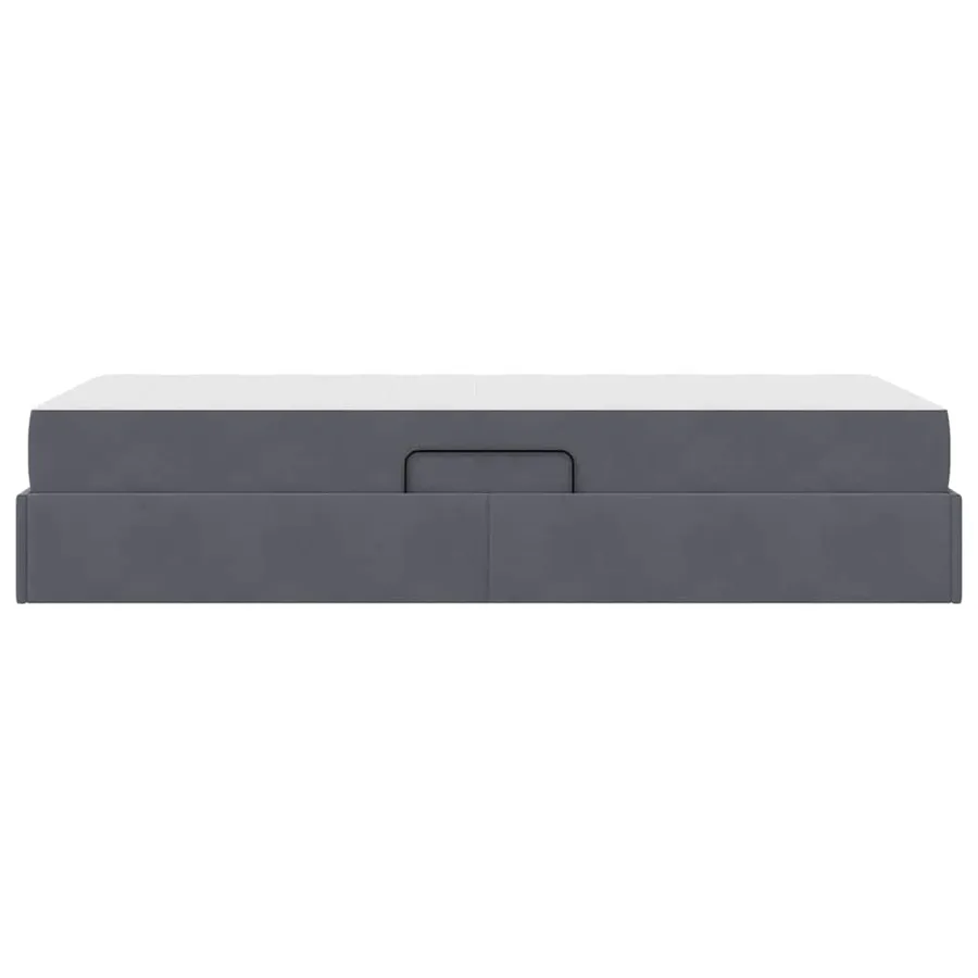 Lit avec rangement et matelas Gris foncé 100 x 200 cm Velours - 9