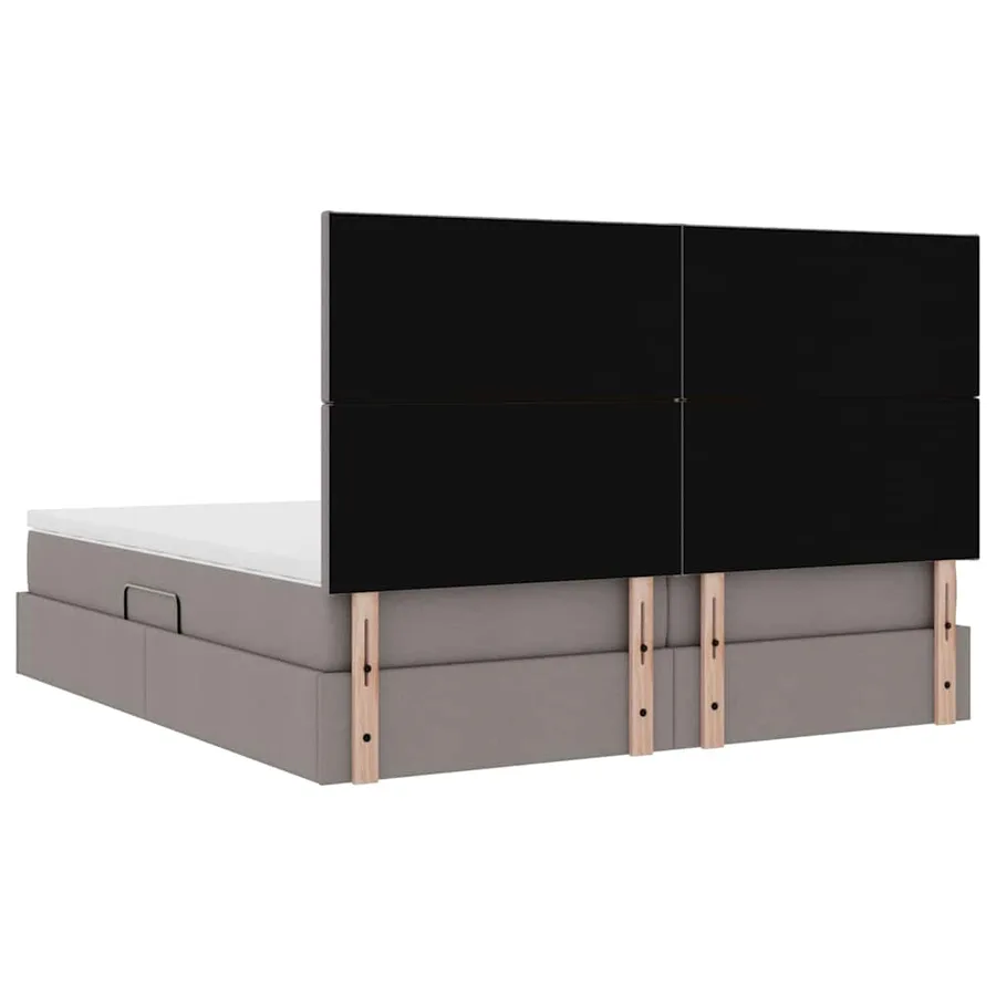 Lit de Rangement avec tête de lit Taupe 200 x 200 cm Tissu - 12