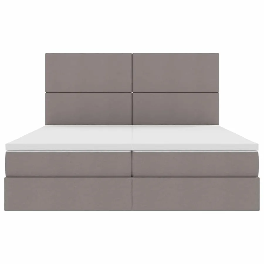 Lit de Rangement avec tête de lit Taupe 200 x 200 cm Tissu - 8