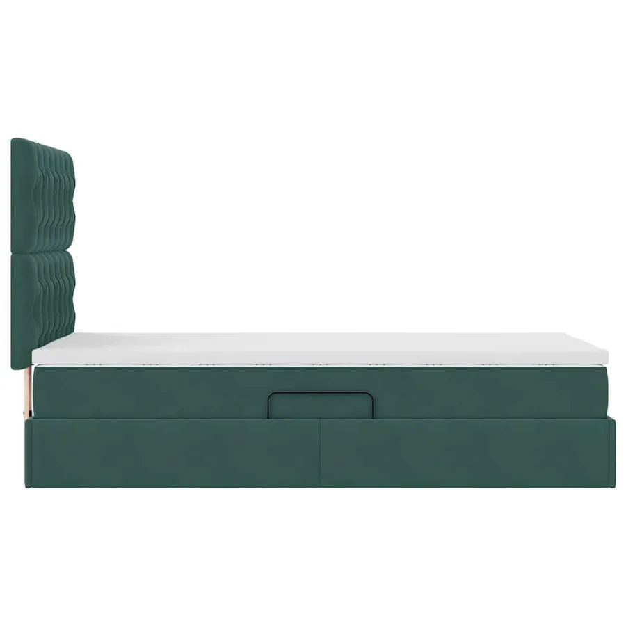 Lit de rangement LED avec matelas Vert foncé 100 x 200 cm - 11