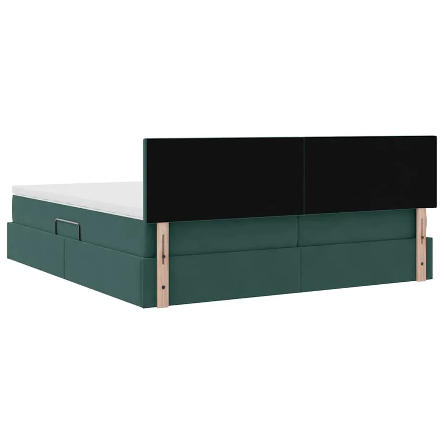 Lit de Rangement avec matelas Vert foncé 100 x 200 cm - 12