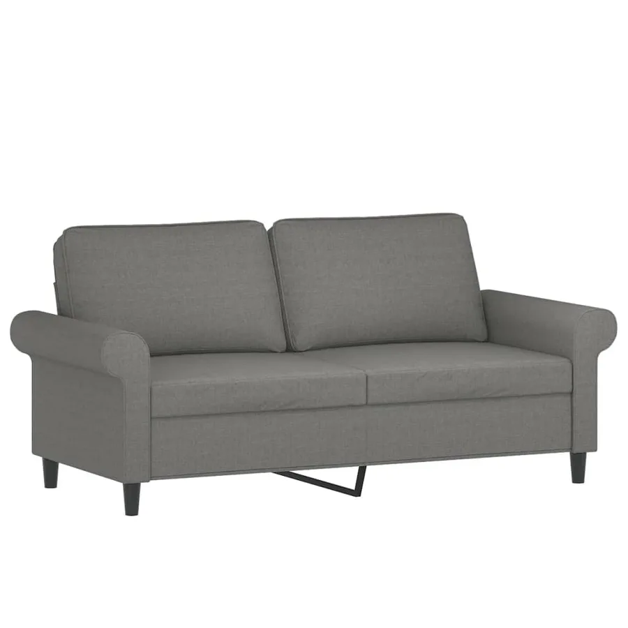 Canapé 2 places et oreillers et coussins Gris foncé 140cm Tissu - 4