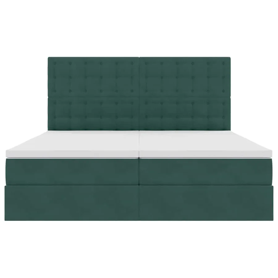 Lit de rangement LED avec matelas Vert foncé 200 x 200 cm - 11
